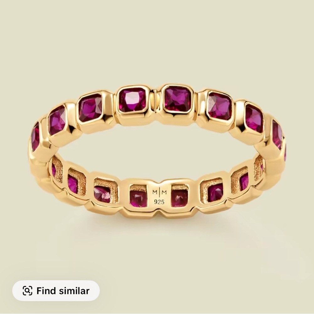 Made By Mary July Birthstone Eternity Ring Size 8